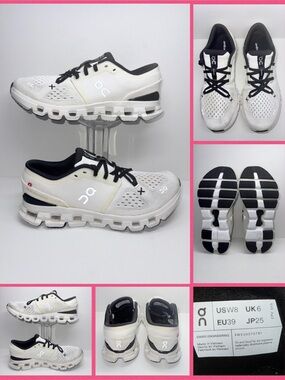 ON CLOUD X White and Black Athletic Running Shoes